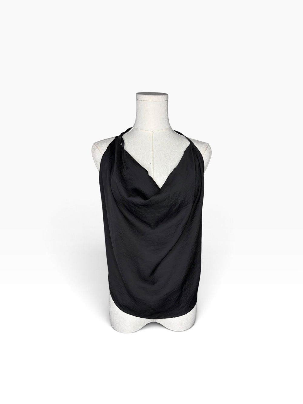 Vintage Cowl Neck Tie Up Open Back Top Shirt Tank size M